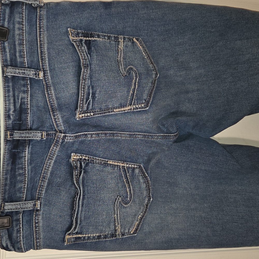 Silver Jeans Co. "Avery" Stylish Blue Distressed Mens Denim Jeans Size 32/35